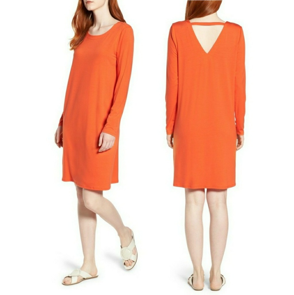 Eileen Fisher V-Back Jersey Stretch Dress XL (18)